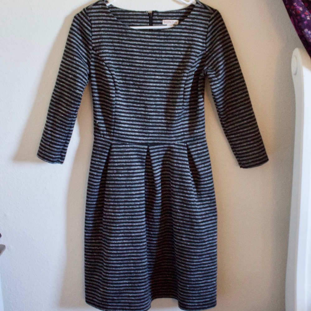 Merona Black/Grey Striped Dress Size XS